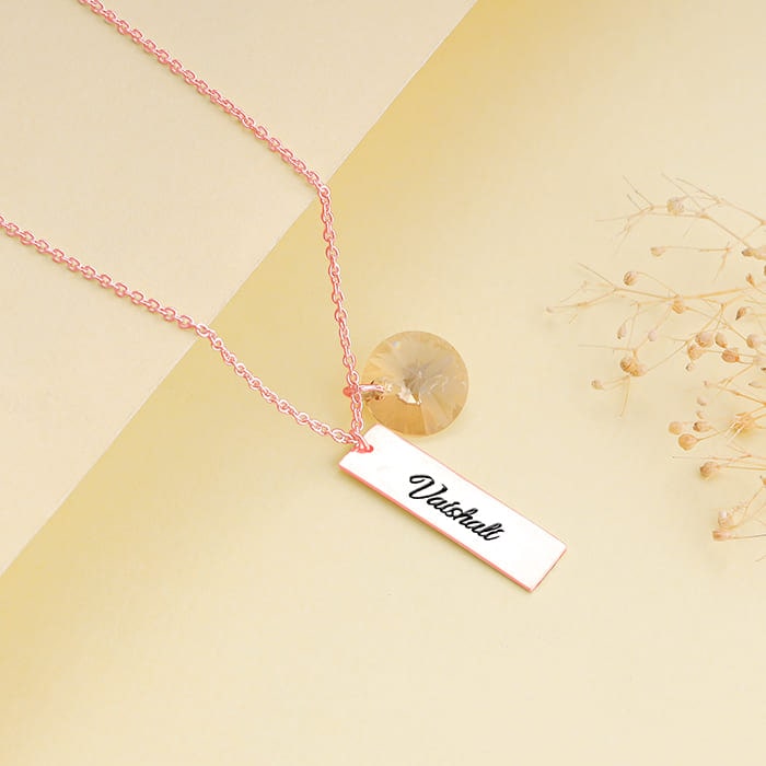 Personalised Rose Gold Endearing Name Necklace
