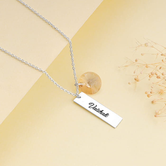 Personalised Silver Endearing Name Necklace With Link Chain