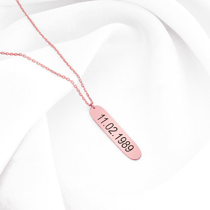 Personalised Rose Gold Charming Two Sided Necklace