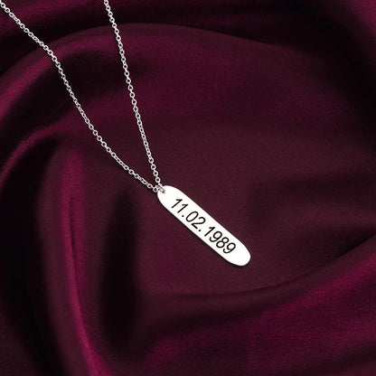 Personalised Silver Charming Two Sided Necklace