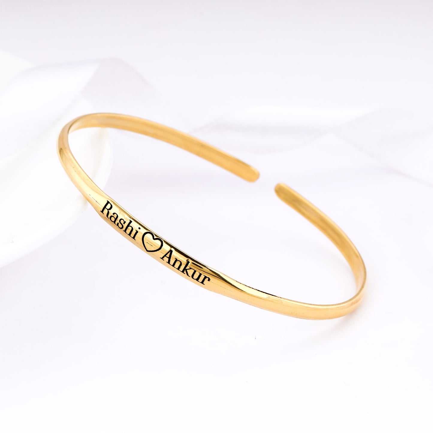 Personalised Golden True Love Cuff Bracelet