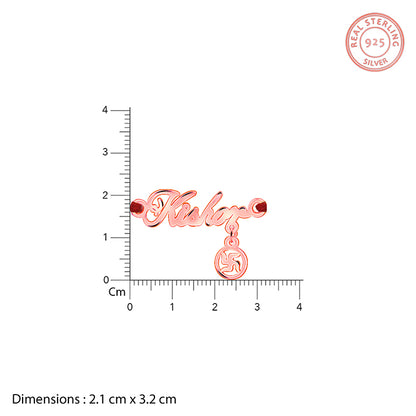 Rose Gold Personalised Name Swastika Chakra Rakhi