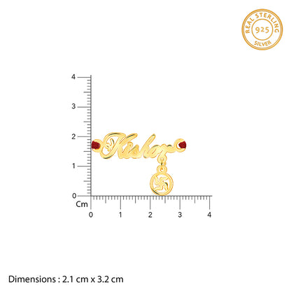 Golden Personalised Name Swastika Chakra Rakhi