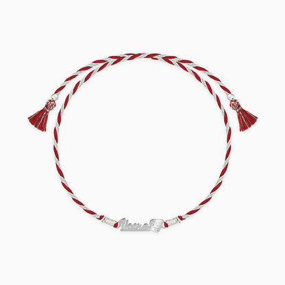 Silver Personalised Name Mor Pankh Rakhi