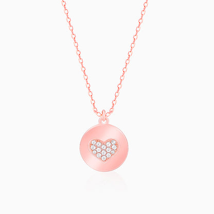 Rose Gold Personalised Heart Pendant With Link Chain