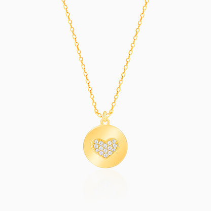 Golden Personalised Heart Pendant With Link Chain