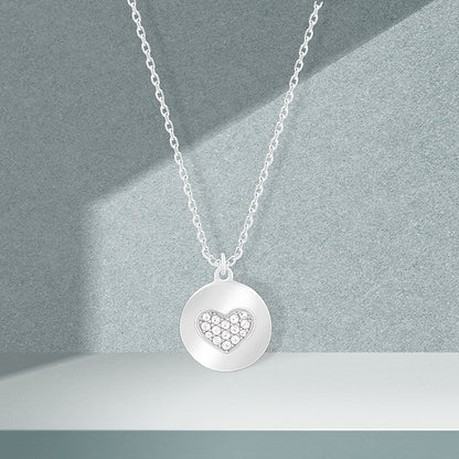 Silver Personalised Heart Pendant With Link Chain