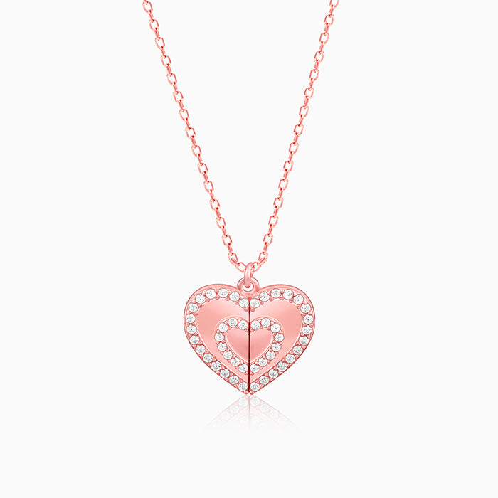 Rose Gold Personalised Love Pendant With Link Chain
