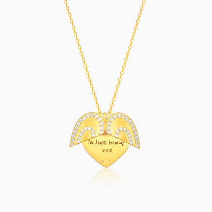 Golden Personalised Love Pendant With Link Chain