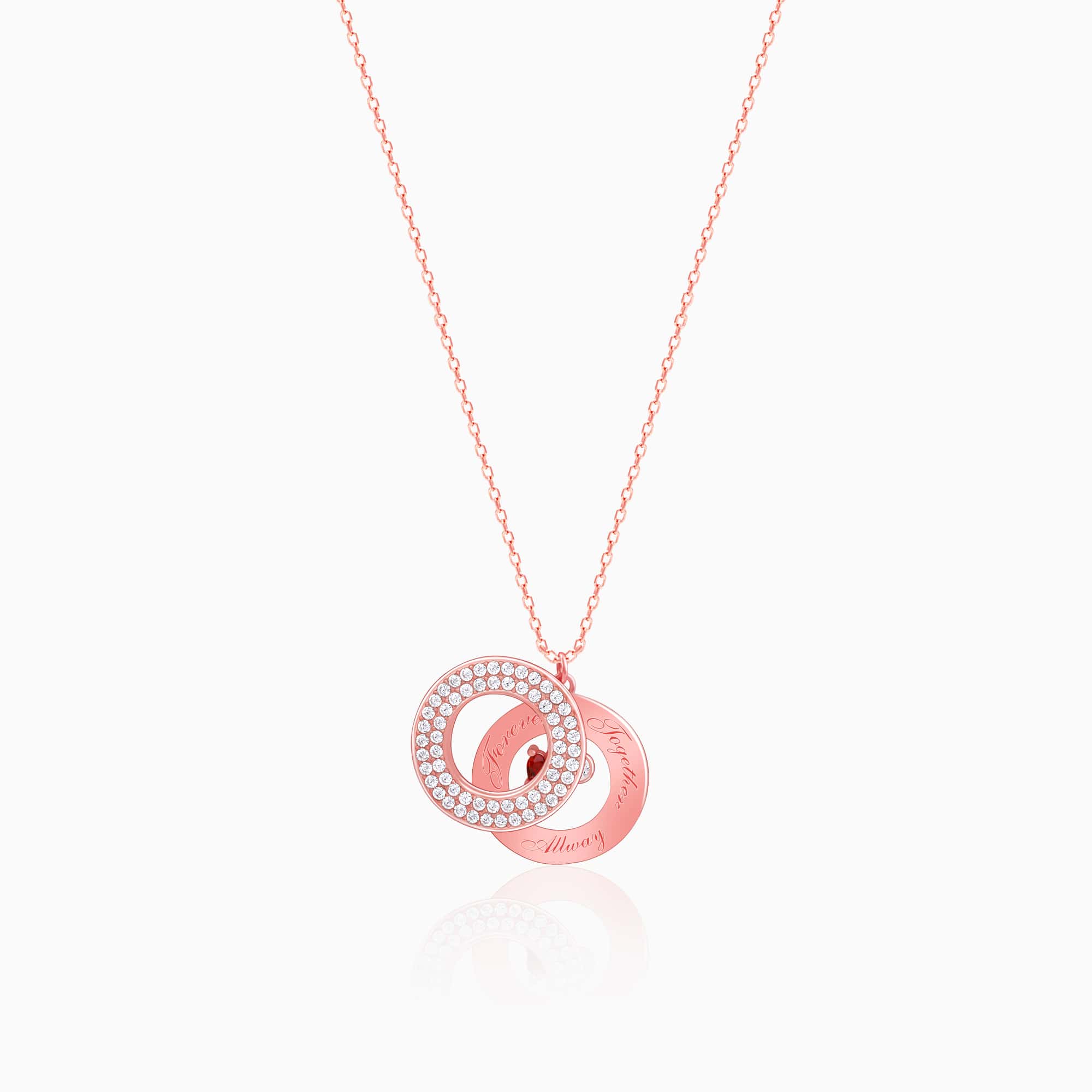 Beaded Disc Personalized Necklace | 14K Rose Gold - The Jeweled Lullaby
