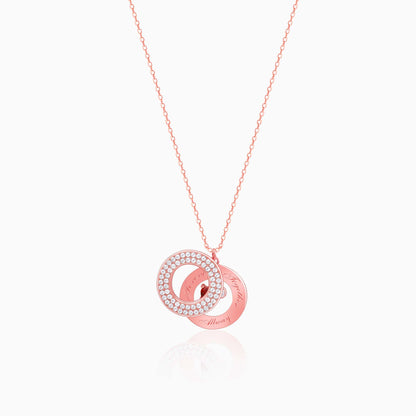 Rose Gold Personalised Endless Love Pendant With Link Chain