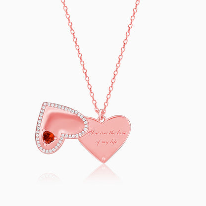 Rose Gold Personalised Amour Pendant With Link Chain