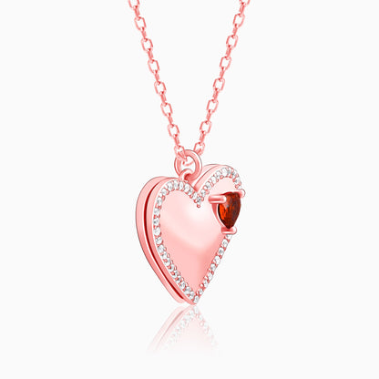 Rose Gold Personalised Amour Pendant With Link Chain