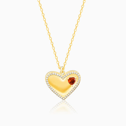 Golden Personalised Amour Pendant With Link Chain