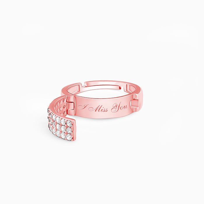 Rose Gold Personalised I Miss You Ring