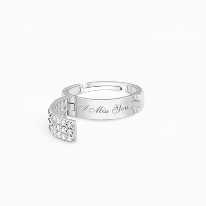Silver Personalised I Miss You Ring