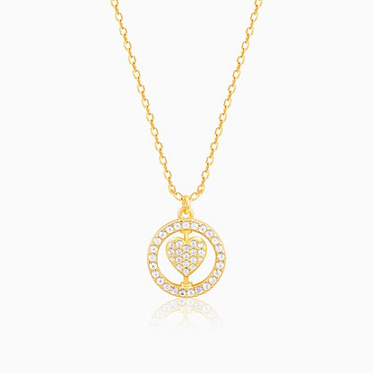 Golden Personalised Heart of Love Pendant With Link Chain