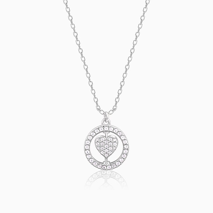 Silver Personalised Heart of Love Pendant With Link Chain