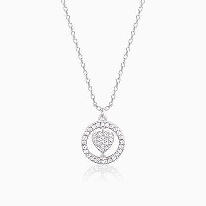 Silver Personalised Heart of Love Pendant With Link Chain