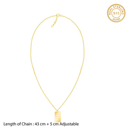 Golden Personalised Graceful Love Pendant With Link Chain