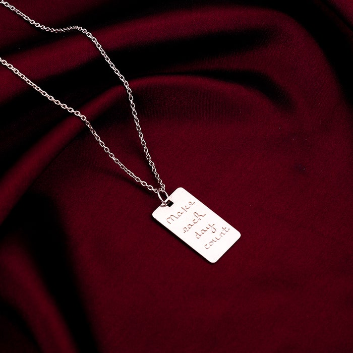 Silver Personalised Graceful Love Pendant With Link Chain