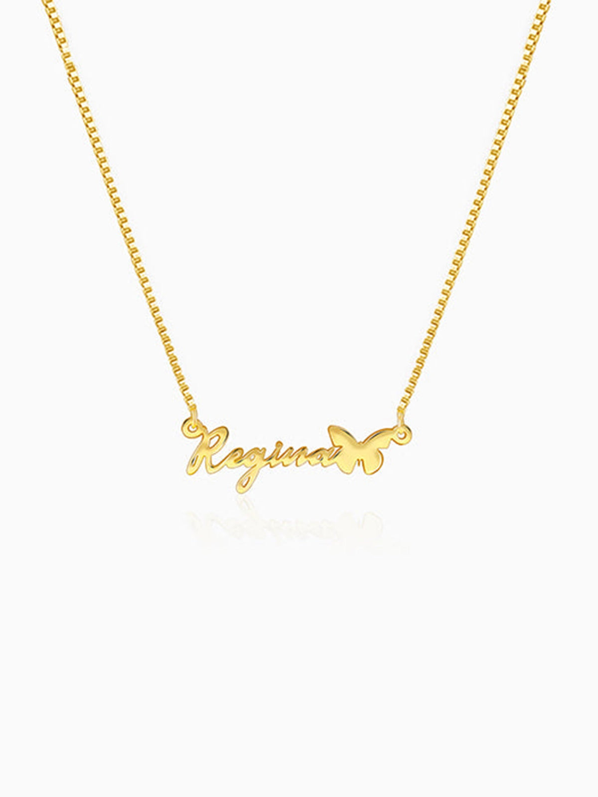 Golden Personalised Butterfly Pendant