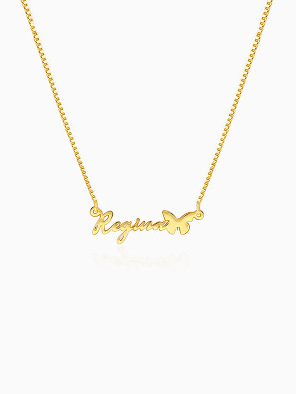 Golden Personalised Butterfly Pendant