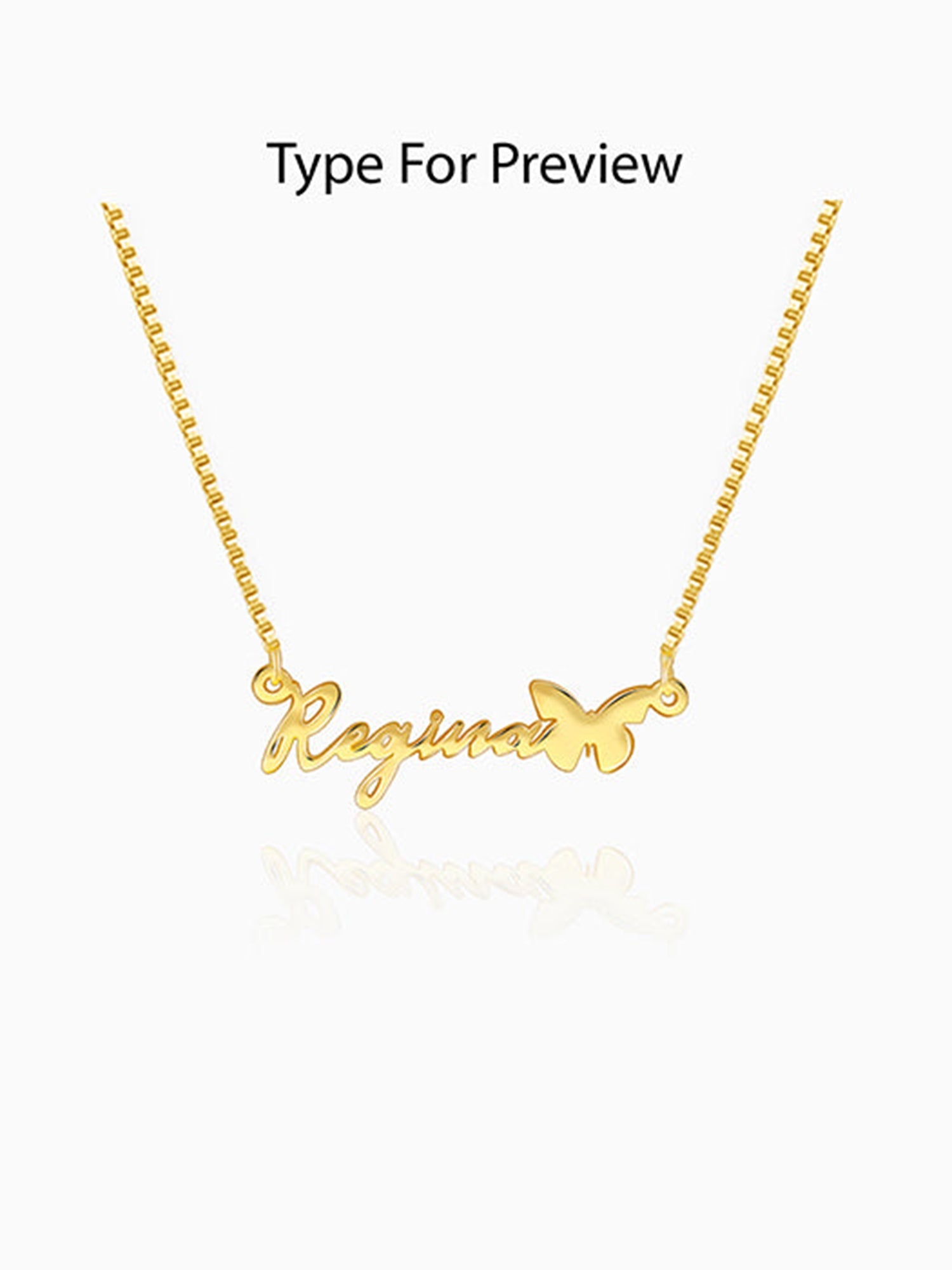 Golden Personalised Butterfly Pendant