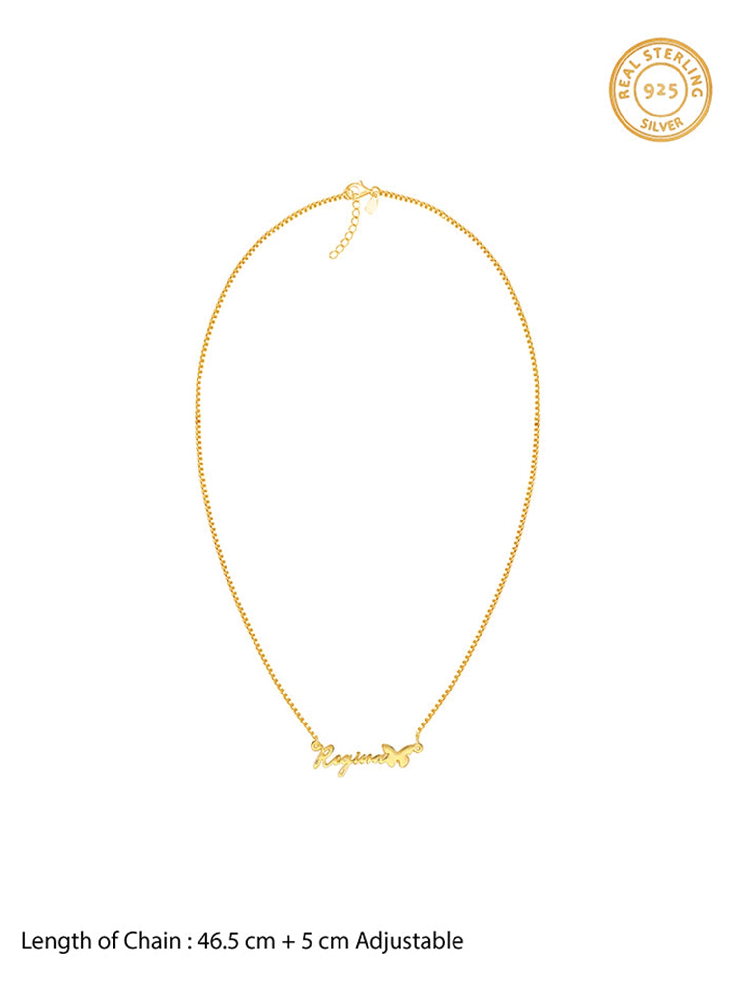 Golden Personalised Butterfly Pendant