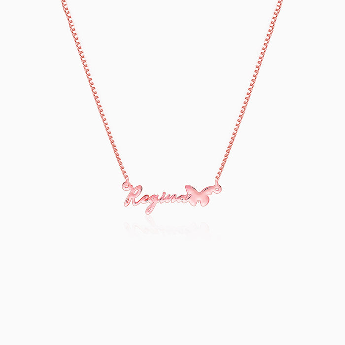 Rose Gold Personalised Butterfly Pendant - Image 1