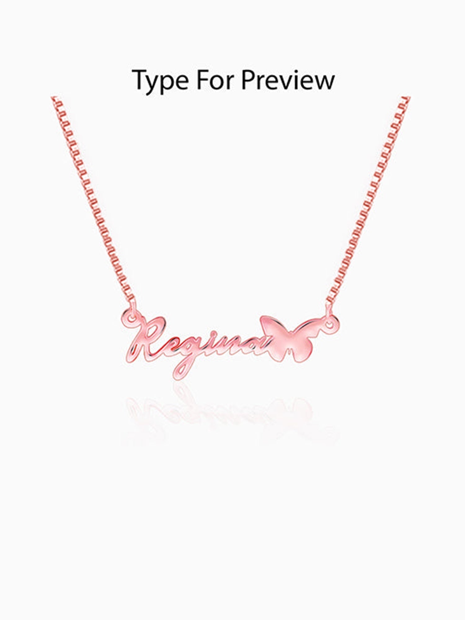 Rose Gold Personalised Butterfly Pendant