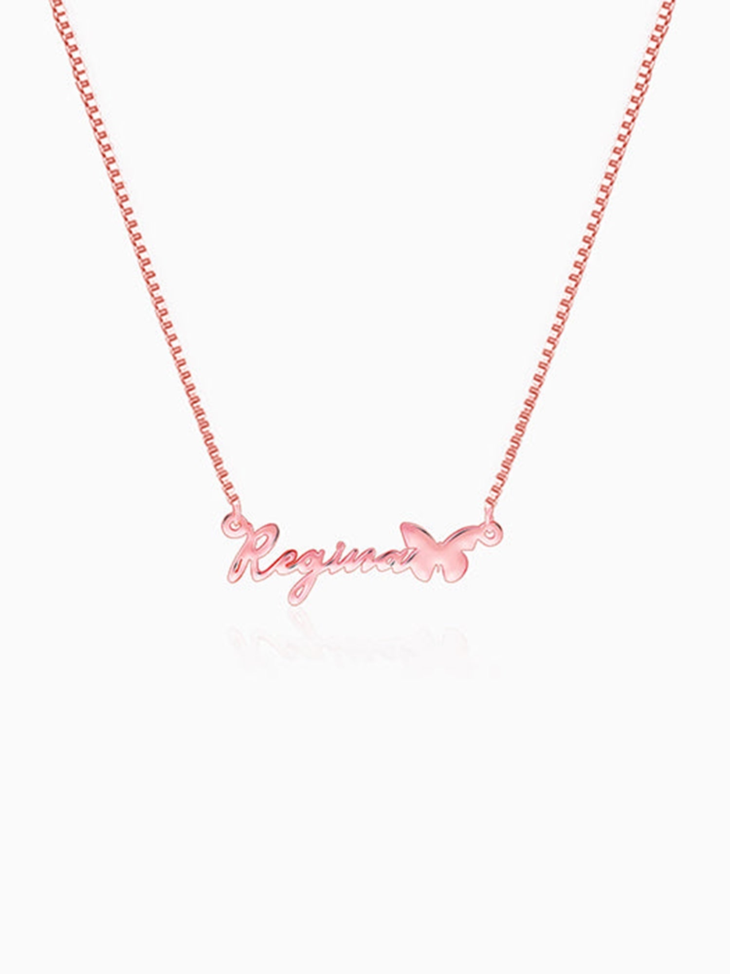 Rose Gold Personalised Butterfly Pendant