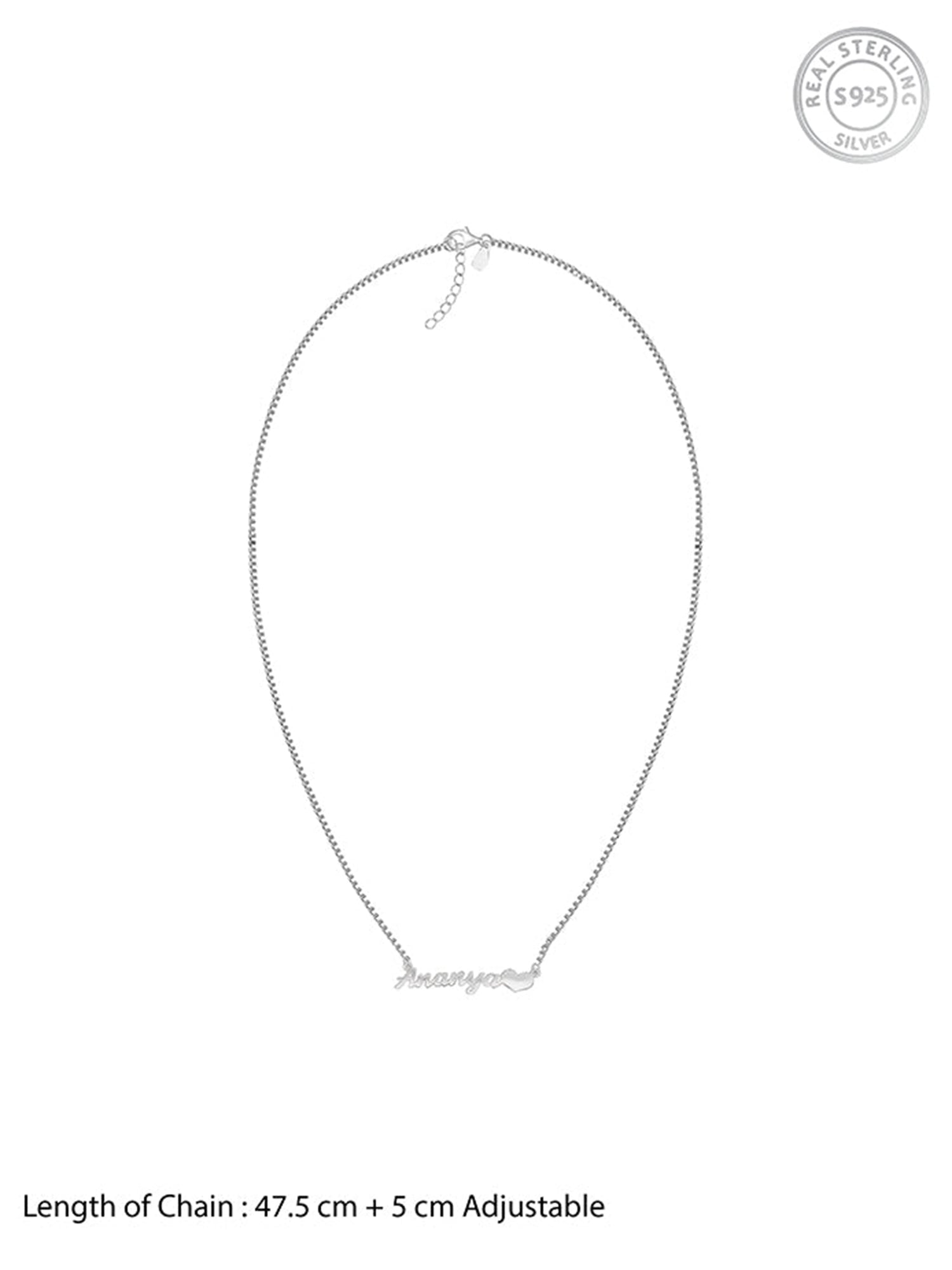 Silver Personalised Love Pendant