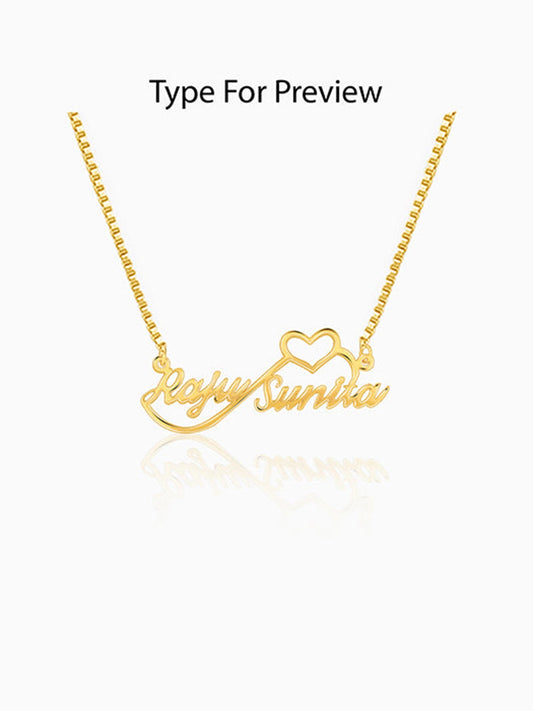 Golden Personalised Infinite Love Pendant