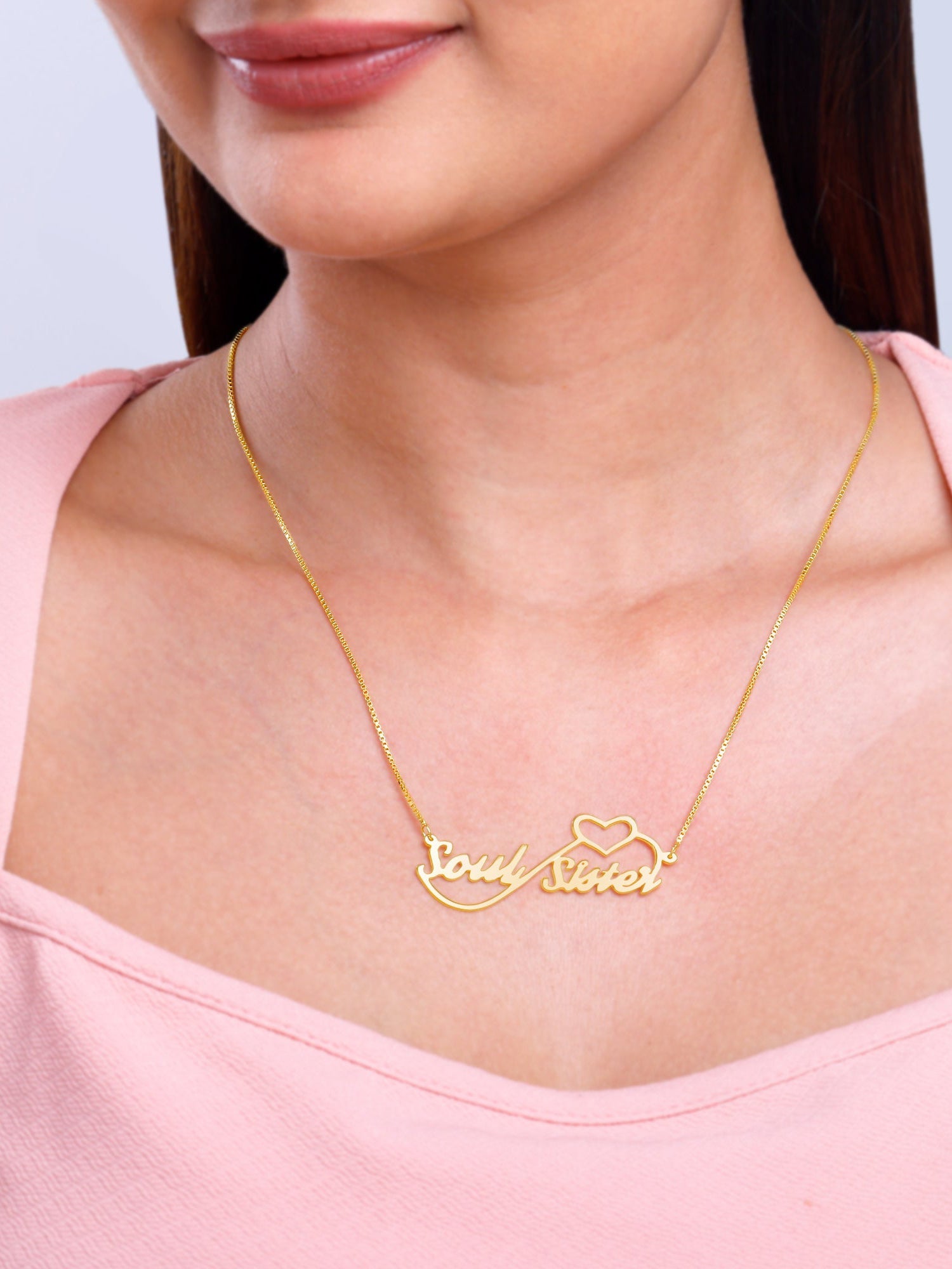 Golden Personalised Infinite Love Pendant