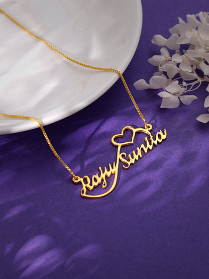 Golden Personalised Infinite Love Pendant