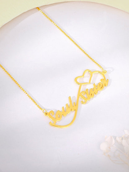 Golden Personalised Infinite Love Pendant