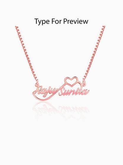Rose Gold Personalised Infinite Love Pendant