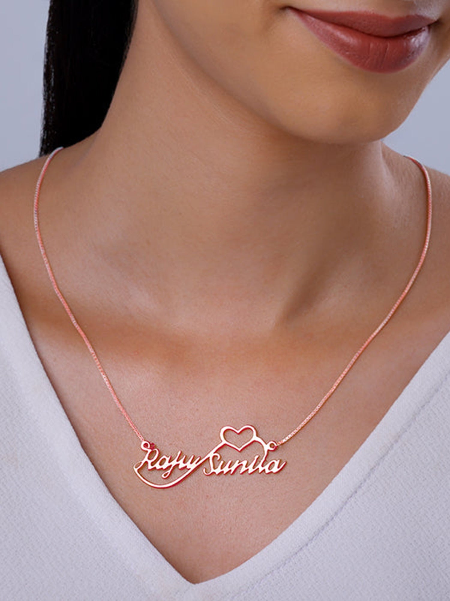 Rose Gold Personalised Infinite Love Pendant