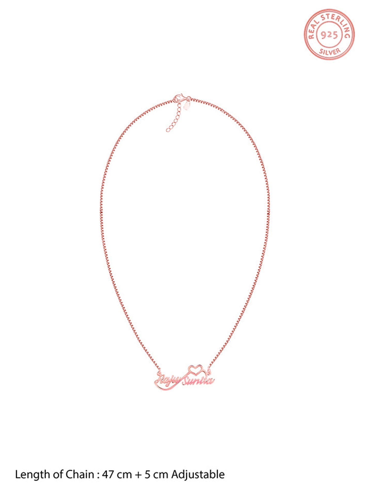 Rose Gold Personalised Infinite Love Pendant