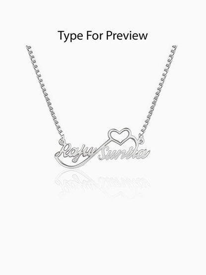 Silver Personalised Infinite Love Pendant