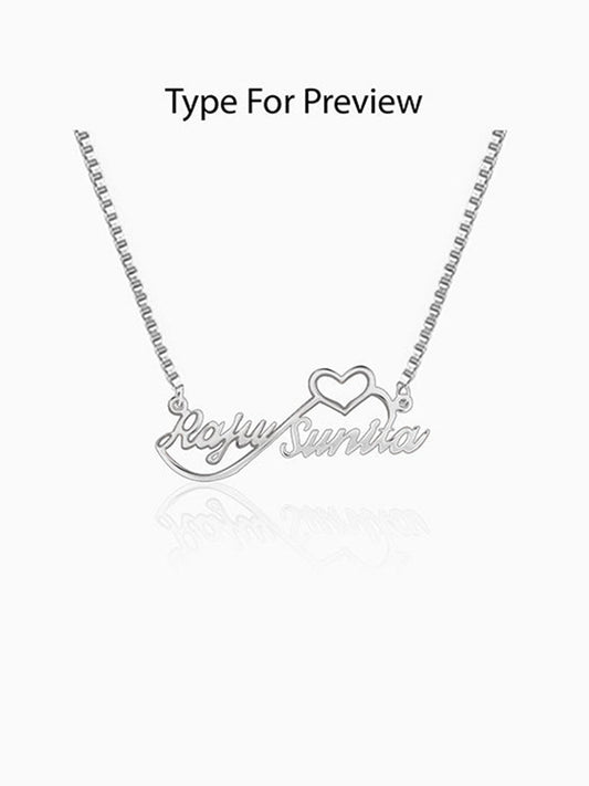 Silver Personalised Infinite Love Pendant