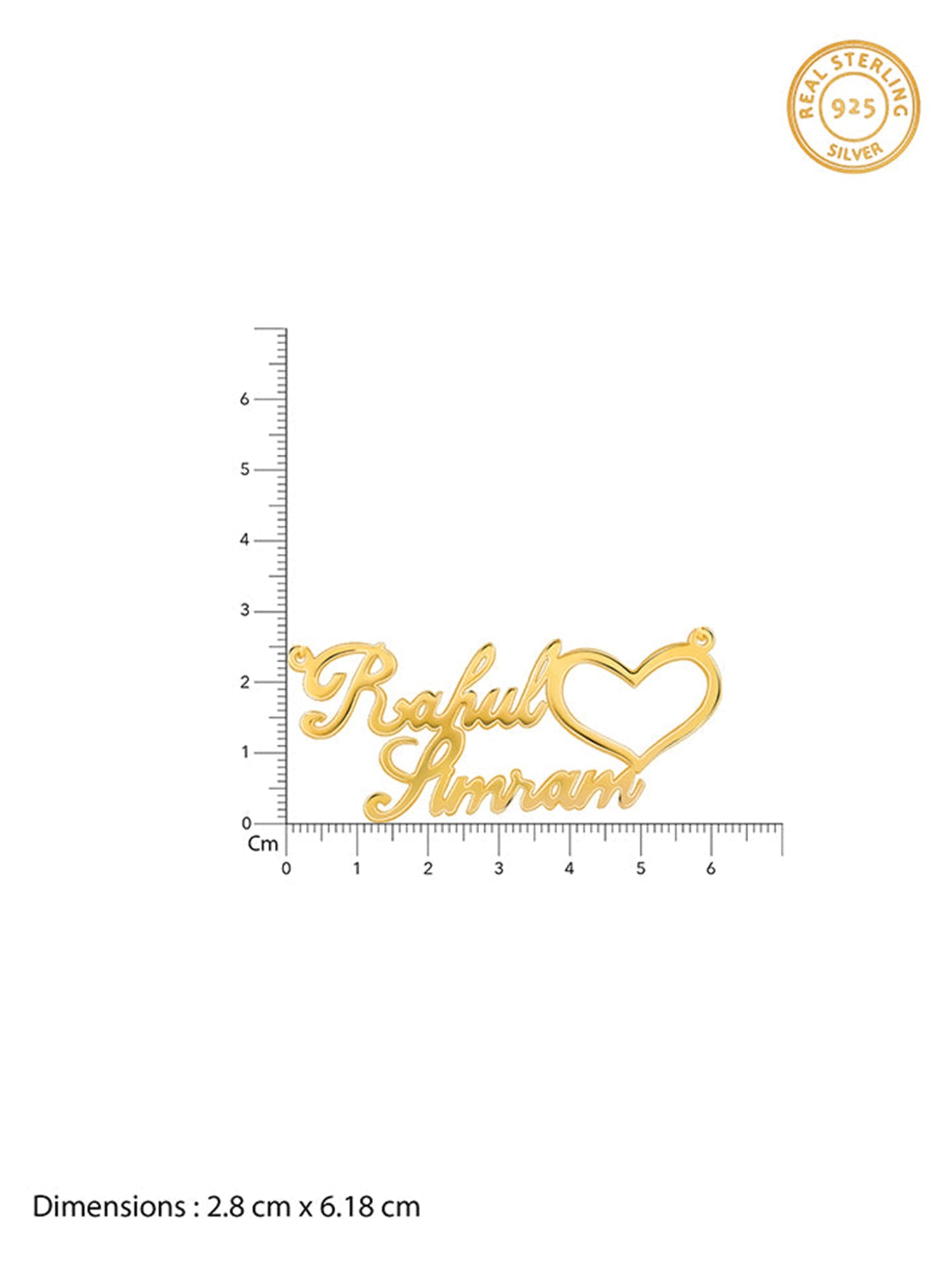 Golden Personalised Precious Sweetheart Pendant