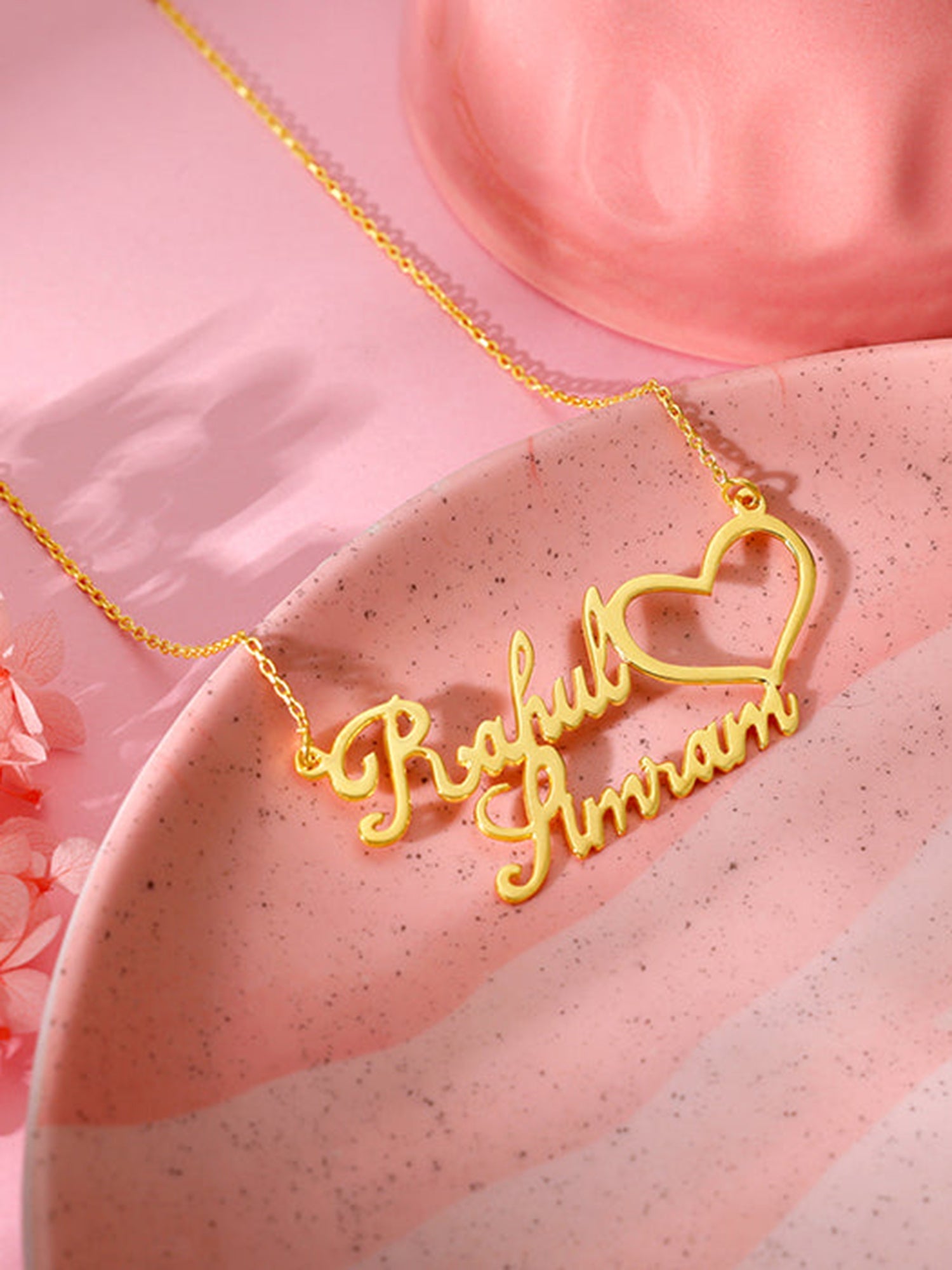 Golden Personalised Precious Sweetheart Pendant