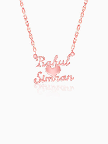 Rose Gold Personalised We Two Pendant