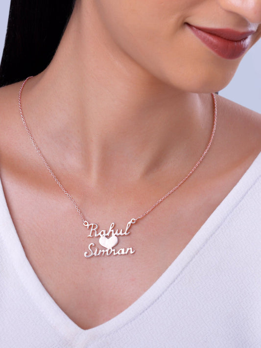 Rose Gold Personalised We Two Pendant