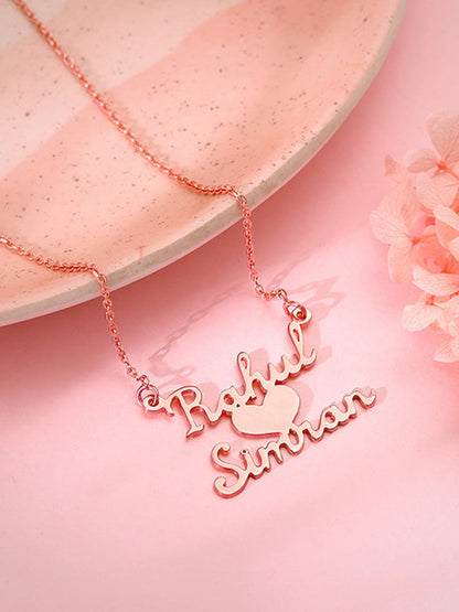 Rose Gold Personalised We Two Pendant