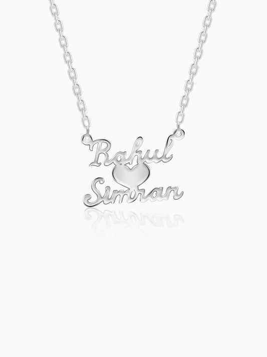 Silver Personalised We Two Pendant