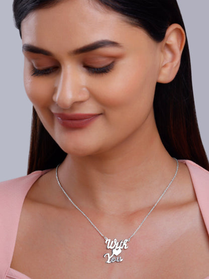 Silver Personalised We Two Pendant