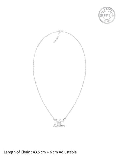 Silver Personalised We Two Pendant